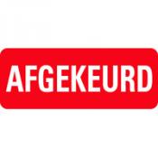 AFGEKEURD - rood met witte tekst AFGEKEURD - rood met witte tekst